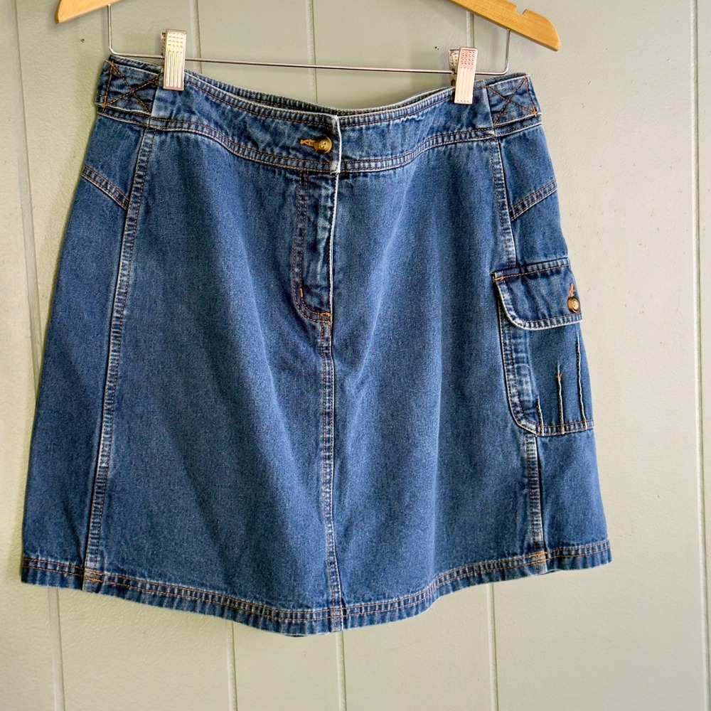 Vintage Y2K Westbound Denim Skort Women's Size 12 Blue Jean Utility Cargo